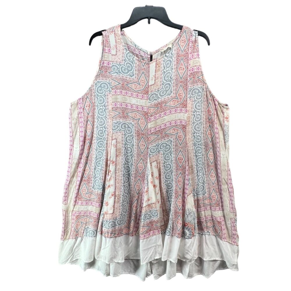 Altar'd State Dress sz L pastels Bandana Print Sleeveless Flowy Boho Western XL? - Picture 2 of 14